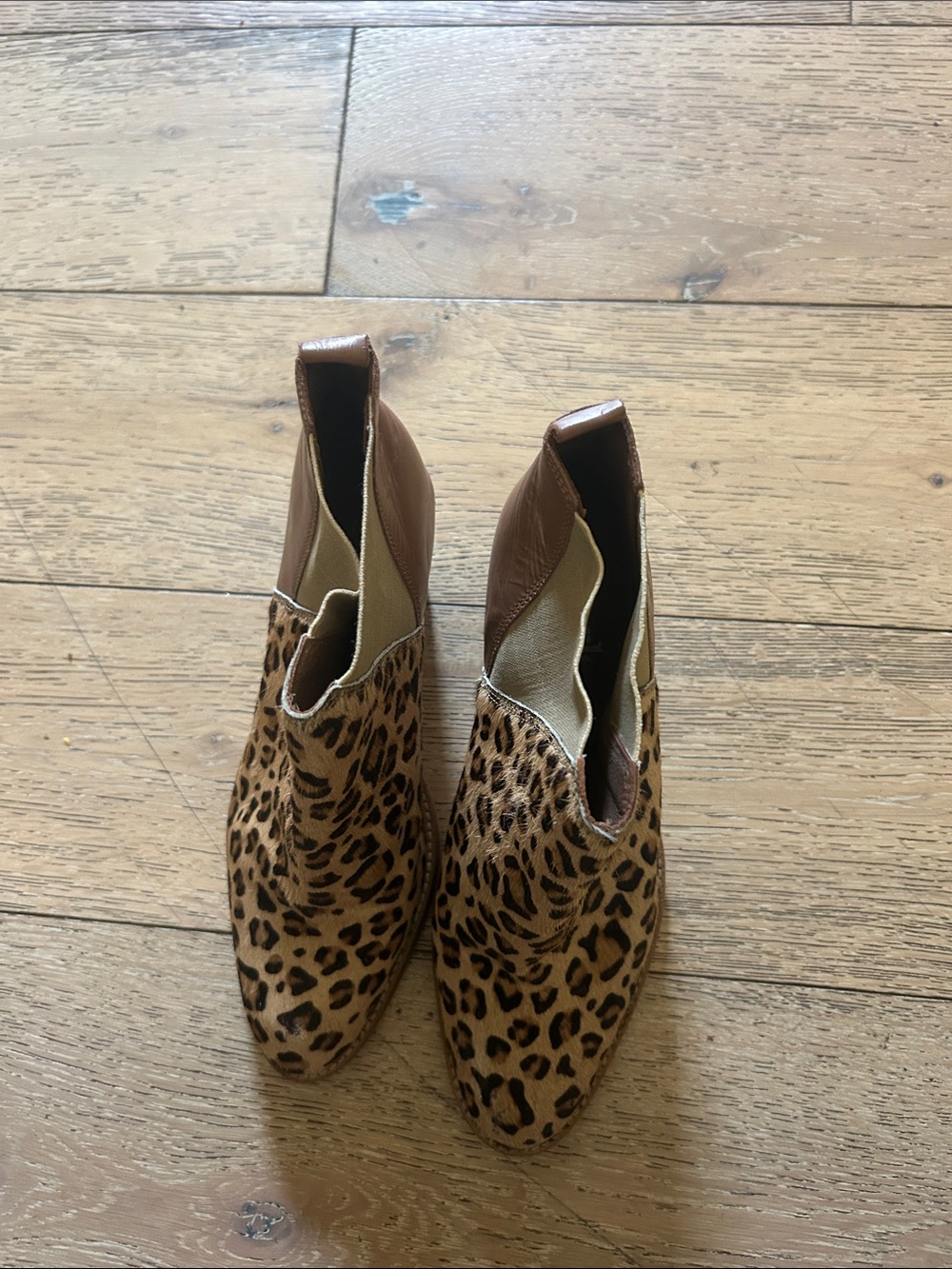 Charles by Charles David Leopard Print Ankle Booties - Brown/Tan